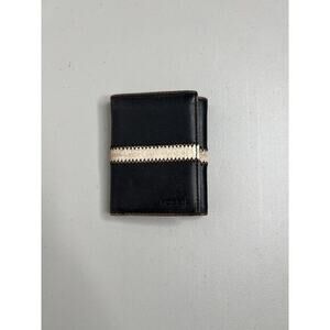 Fossil Trifold Brown Leather Stripe Mens Wallet Small